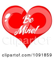 Clipart Shiny Red Be Mine Valentine Heart Royalty Free Vector Illustration