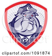 Poster, Art Print Of Retro Police Bulldog Officer Badge