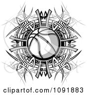 Poster, Art Print Of Black And White Basketball And Tribal Designs