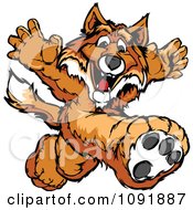 Poster, Art Print Of Track And Field Fox Mascot Running