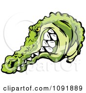 Clipart Grinning Gator Mascot Head Royalty Free Vector Illustration by Chromaco
