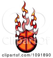 Poster, Art Print Of Fire Engulfed Basketball