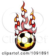 Poster, Art Print Of Fire Engulfed Soccer Ball