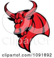 Clipart Red Bull Head Mascot Royalty Free Vector Illustration
