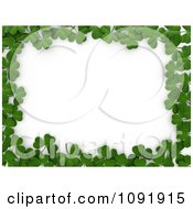Poster, Art Print Of 3d Border Of St Patricks Day Clovers Over White Copyspace