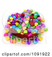 Poster, Art Print Of 3d Colorful Heart Candies In A Box