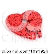 Poster, Art Print Of 3d Incompleted Red Puzzle Heart