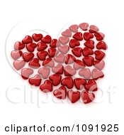 Poster, Art Print Of 3d Red Candies Forming A Heart