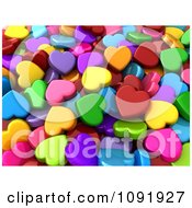 Poster, Art Print Of Background Of 3d Colorful Hearts