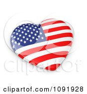 Poster, Art Print Of 3d American Flag Heart