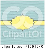 Clipart Yellow Retro Frame Over Blue Polka Dots Royalty Free Vector Illustration
