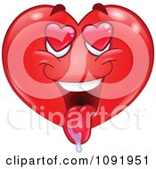 Poster, Art Print Of Valentine Heart Emoticon Drooling