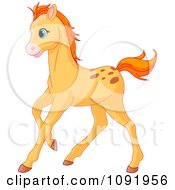 Poster, Art Print Of Cute Orange Pony Running