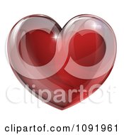 Poster, Art Print Of 3d Red Glass Heart