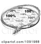 Clipart Grayscale 100 Percent Sales Chat Balloon Royalty Free Vector Illustration by Andrei Marincas
