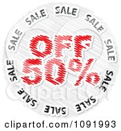 Poster, Art Print Of Scribbled Fifty Percent Off Sale Icon