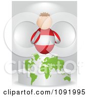 3d Austrian Flag Person On An Atlas Podium