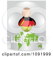 Poster, Art Print Of 3d German Flag Person On An Atlas Podium