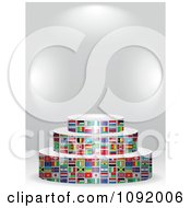Poster, Art Print Of 3d World Flag Podium Under Copyspace