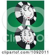 Smiling Euro And Dollar Poker Chips
