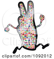 Poster, Art Print Of National Flag Victory Hand Character Running