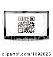Poster, Art Print Of Qr Code On A 3d Television Screen