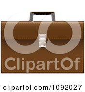 Clipart 3d Brown Leather Briefcase Royalty Free Vector Illustration by michaeltravers