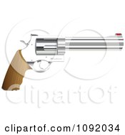 Poster, Art Print Of 3d Wooden Handled Revolver Handgun