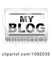 Clipart 3d My Blog Newspaper With A Shadow Royalty Free Vector Illustration