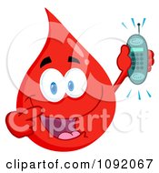 Clipart Blood Guy Holding A Cell Phone Royalty Free Vector Illustration