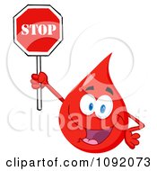 Clipart Blood Guy Holding A Stop Sign Royalty Free Vector Illustration
