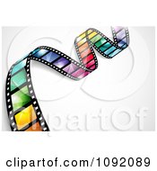 Waving Colorful Flare Film Strip With Shading And Gradients