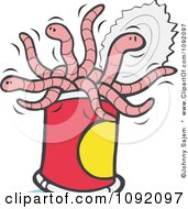 Clipart Open Can Of Worms Royalty Free Vector Illustration