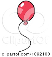 Clipart Floating Red Balloon Royalty Free Vector Illustration by Johnny Sajem