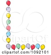 Poster, Art Print Of Left And Bottom Border Of Colorful Party Balloons