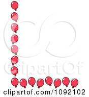 Clipart Left And Bottom Border Of Red Party Balloons Royalty Free Vector Illustration