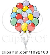 Poster, Art Print Of Colorful Party Balloon Bouquet
