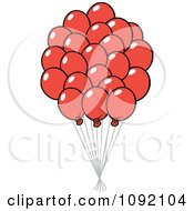 Poster, Art Print Of Bunch Of Red Party Balloons