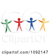 Poster, Art Print Of Happy Green Red Blue And Yellow People