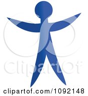 Clipart Happy Blue Person Royalty Free Vector Illustration