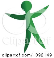 Clipart Happy Green Person Royalty Free Vector Illustration
