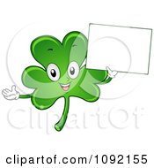 Poster, Art Print Of Happy St Patricks Day Shamrock Holding A Sign