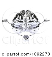 Clipart 3d Brain Character Meditating Royalty Free CGI Illustration