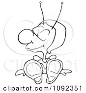 Clipart Outlined Stubborn Bug Royalty Free Vector Illustration