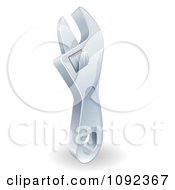 Clipart 3d Sparkling Adjustable Spanner Wrench Royalty Free Vector Illustration
