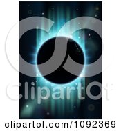 Clipart Blue And Green Light Of An Eclipse With A Darkened Earth Royalty Free Vector Illustration
