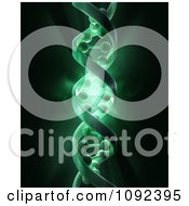 Clipart 3d Green Shining Dna Strand Royalty Free CGI Illustration