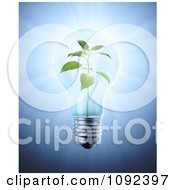 Poster, Art Print Of 3d Plant Inside A Light Bulb