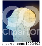 Poster, Art Print Of 3d Complete Human Puzzle Piece Profiled Head