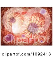 Poster, Art Print Of 3d Blood Vessel Interior With Viruses And Cells